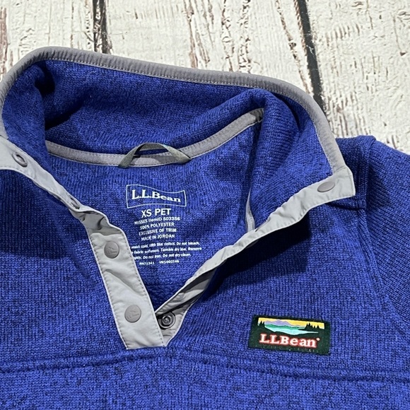Women's Blue L.L. Bean Snap T Pullover Better Sweater Fleece Jacket - Picture 4 of 8